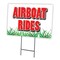 Signmission Airboat Rides Yard Sign & Stake outdoor plastic coroplast window, C-2436 Airboat Rides C-2436 Airboat Rides - alternate 1